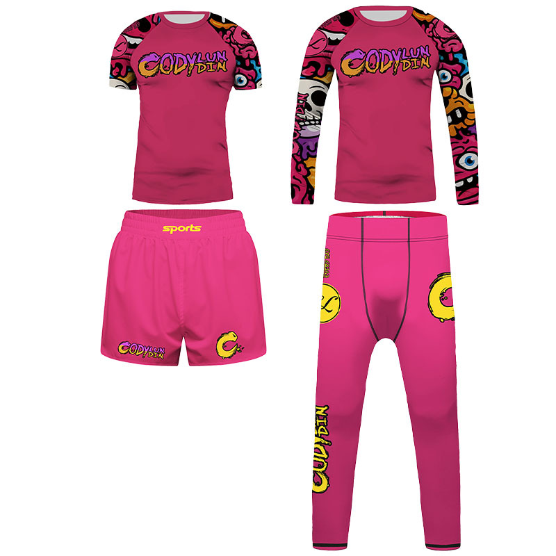 Rash Guard - ชุดกีฬาสำหรับเด็ก MMA มวยไทย ยิวยิตสู ชุดมวยสำหรับเด็กชาย ชุดฝึกซ้อมวิ่ง