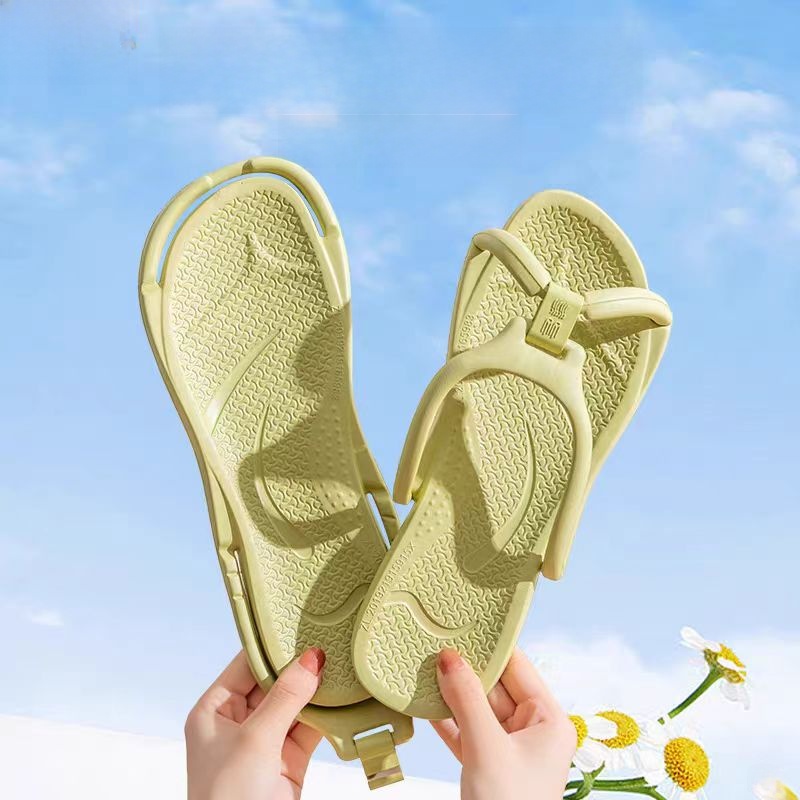 Flippers Swimming - รองเท้าแตะพับได้แบบพกพา สำหรับเดินทาง ชายหญิง ใส่เล่นน้ำ อาบน้ำ กันลื่น