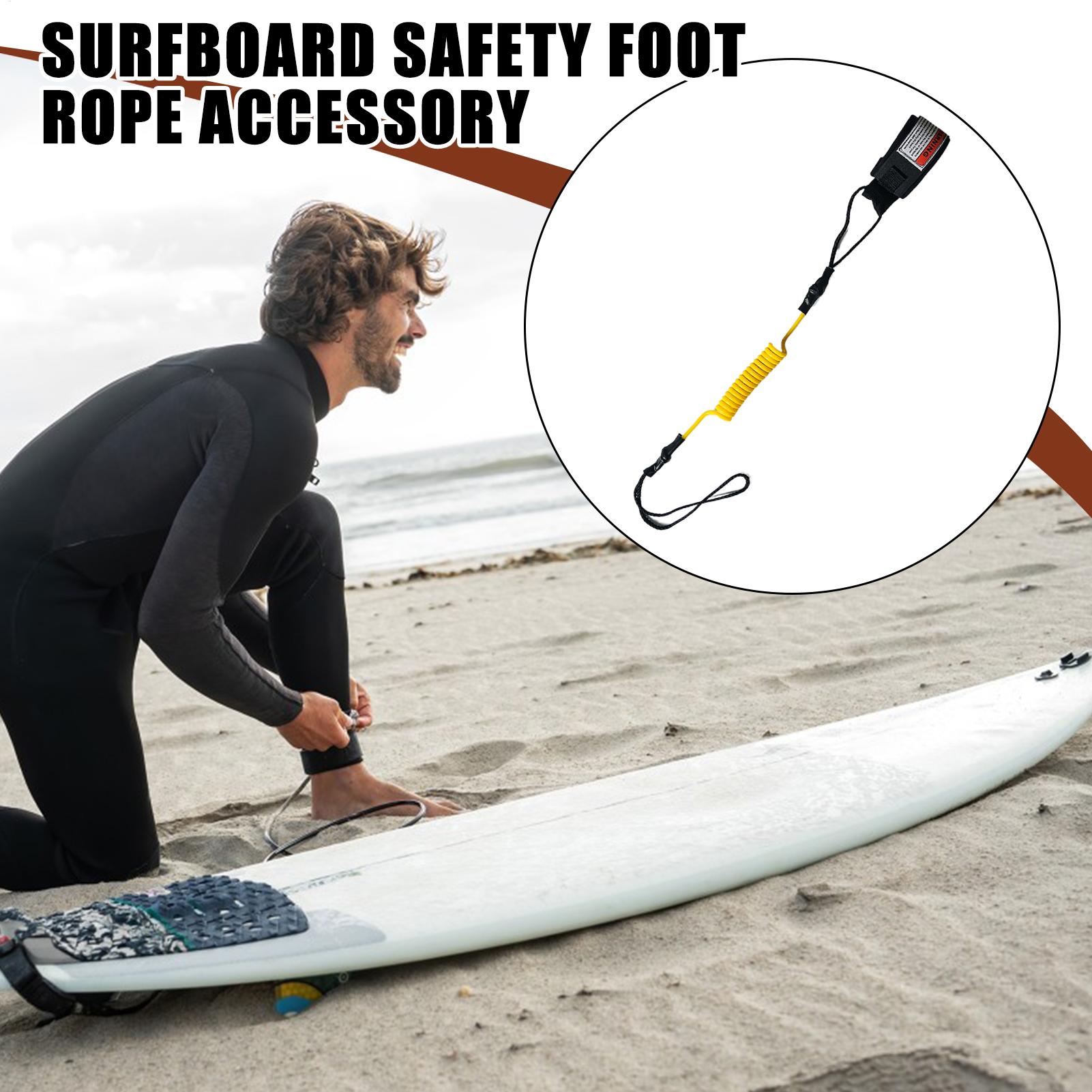 Surfboard Leash - สายจูงนิรภัยสำหรับกระดานโต้คลื่นและบอร์ดบอดี้บอร์ด - สายคล้องข้อมือแบบขดพร้อมตะขอและห่วงสำหรับกระดานสกีน้ำแบบเป่าลม สายจูงนิรภัย TPU