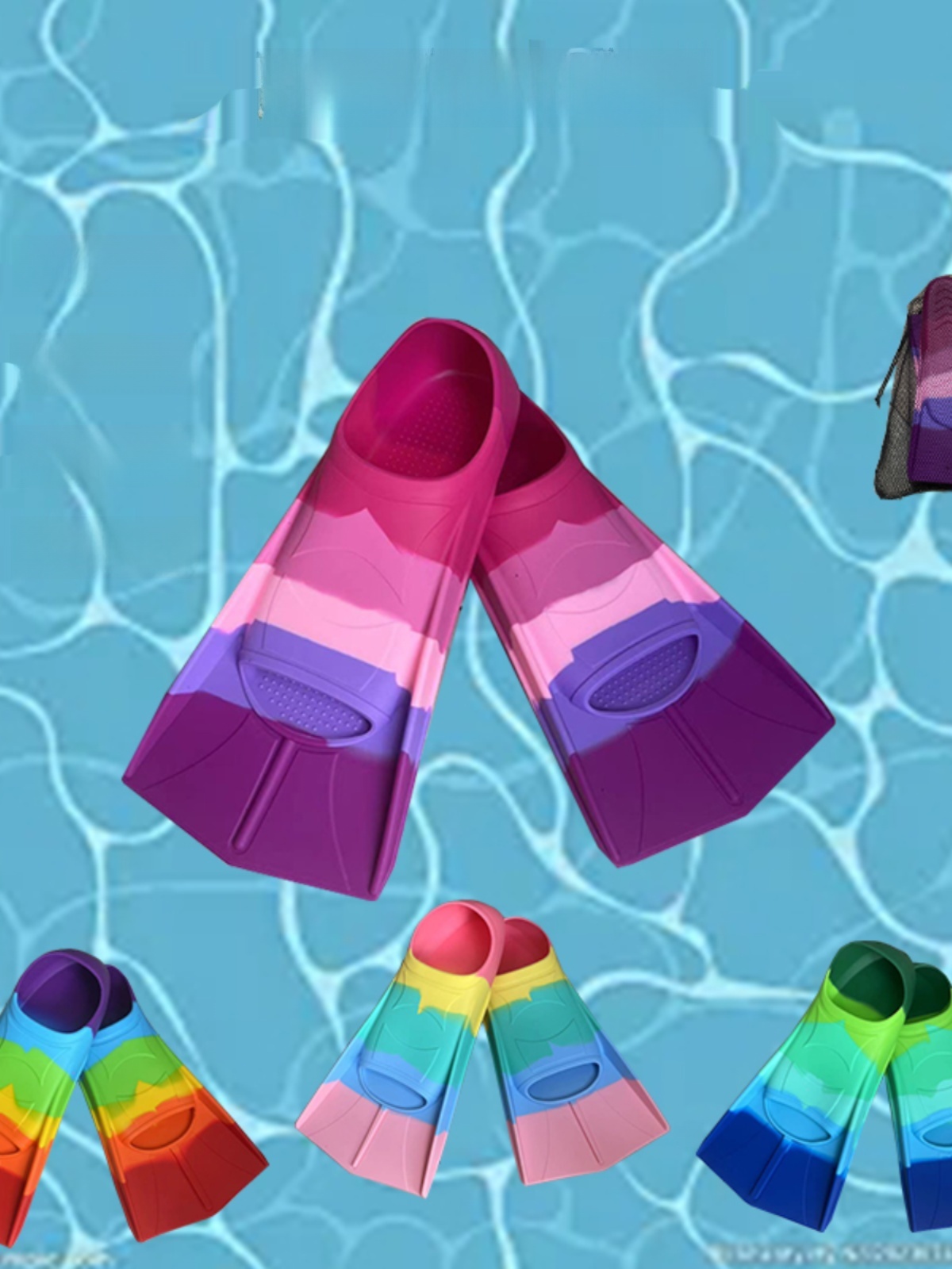 Flippers Swimming - ตีนกบซิลิโคนสำหรับว่ายน้ำ อุปกรณ์ฝึกดำน้ำระดับมืออาชีพ ใช้ได้ทั้งชายและหญิง แว่นตาว่ายน้ำฟรีสไตล์ สำหรับผู้ชาย ผู้หญิง