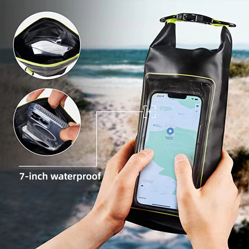 Dry Bag Waterproof - 2L PVC กระเป๋ากันน้ำแบบพกพา กระเป๋าสะพายข้างสำหรับว่ายน้ำ ล่องแก่ง โต้คลื่น