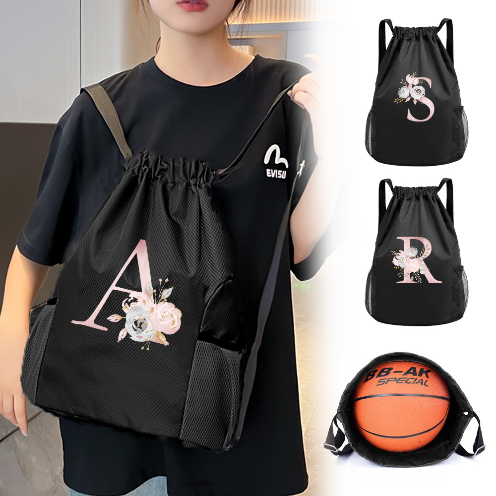 Dry Bag Waterproof - กระเป๋าหูรูดสีดำ, กระเป๋าเป้สะพายหลังสำหรับออกกำลังกาย, กระเป๋าว่ายน้ำผ้าอ๊อกซ์ฟอร์ดกันน้ำ, กระเป๋าแยกส่วนเปียกและแห้ง