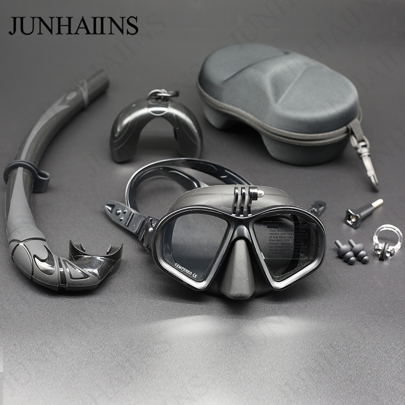 Snorkel Set - หน้ากากดำน้ำแบบ Wet Low Volume กระจกนิรภัย หน้ากากดำน้ำแบบ