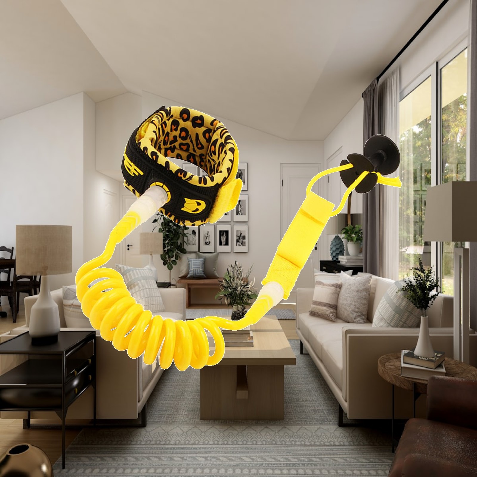 Surfboard Leash - สายรัดข้อเท้าแบบนุ่มยืดหยุ่นสำหรับกระดานโต้คลื่น เชือกสำหรับตกปลา ว่ายน้ำ พายเรือคายัค และพายเรือ