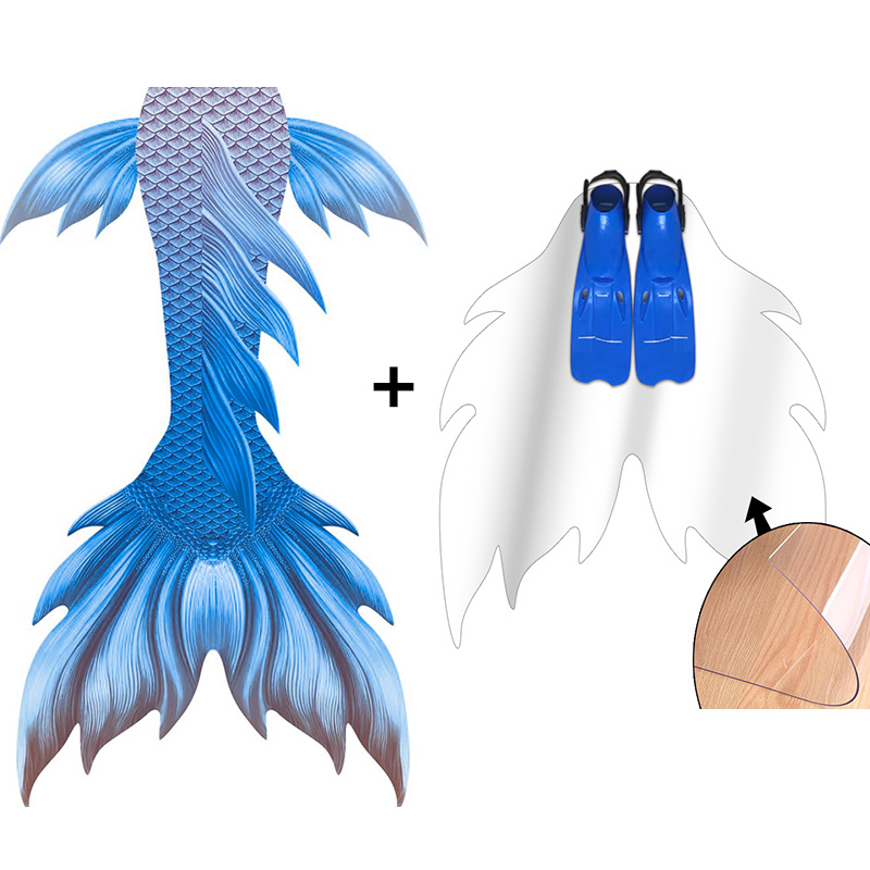 ดีไซน์ใหม่สีฟ้าสกินหางนางเงือก - Swim Fins บทวิจารณ์และราคา