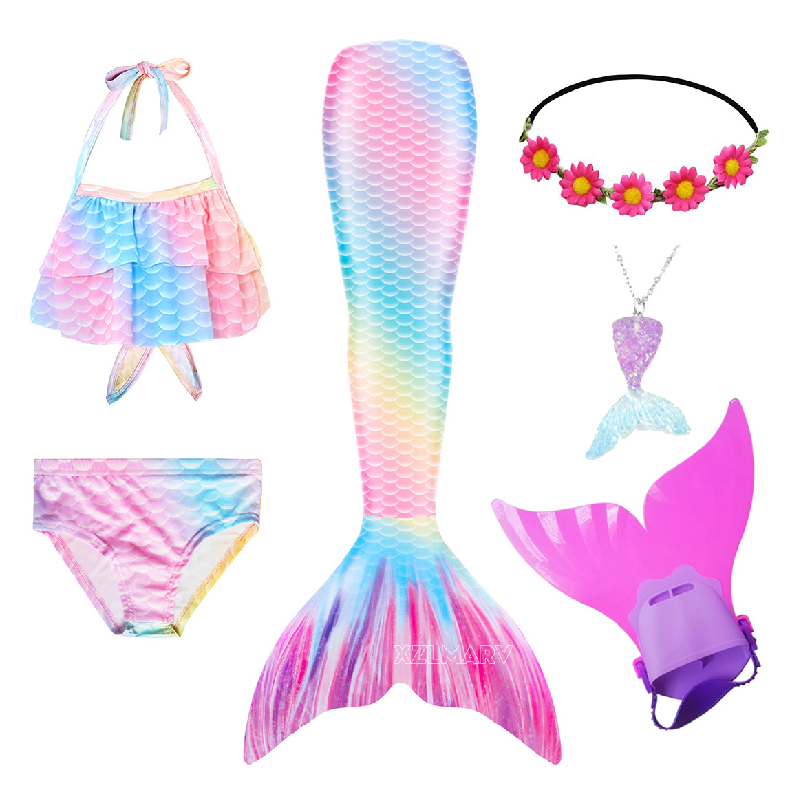 ชุดหางนางเงือกสำหรับเด็กผู้หญิ - Swim Fins บทวิจารณ์และราคา