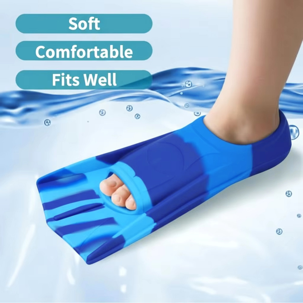 ฟินว่ายน้ำซิลิโคนแบบสั้น สำหรั - Flippers Swimming บทวิจารณ์และราคา